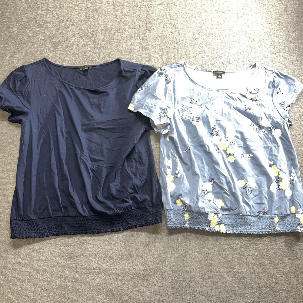 2 Ann Taylor factory short sleeve tops size medium blue